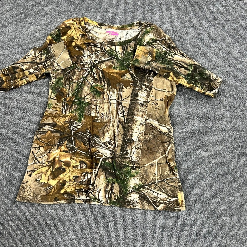 Game Winner Shirt Womens XL Camo Cotton Long Sleeve Outdoor Hunting RealTree